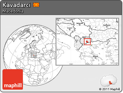 Blank Location Map of Kavadarci