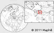 Blank Location Map of Kavadarci, highlighted country, within the entire country