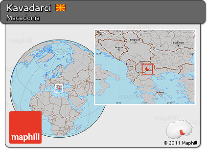 Gray Location Map of Kavadarci, within the entire country