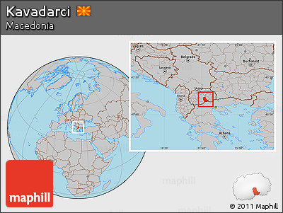 Gray Location Map of Kavadarci, within the entire country