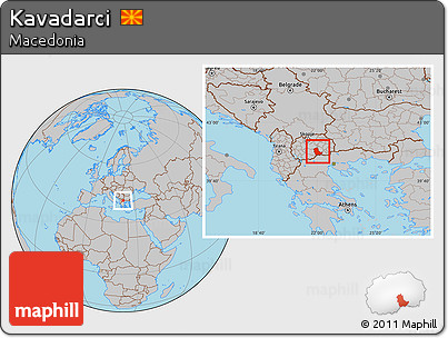 Gray Location Map of Kavadarci
