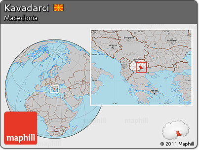 Gray Location Map of Kavadarci, highlighted country