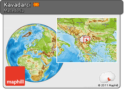Physical Location Map of Kavadarci, highlighted country