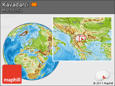 Physical Location Map of Kavadarci, highlighted country