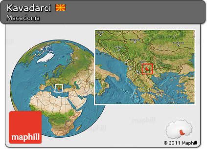 Satellite Location Map of Kavadarci, within the entire country