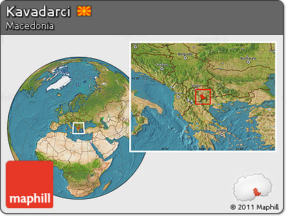 Satellite Location Map of Kavadarci