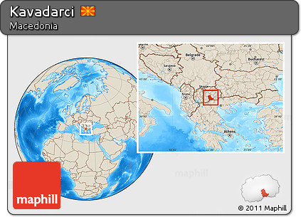 Shaded Relief Location Map of Kavadarci