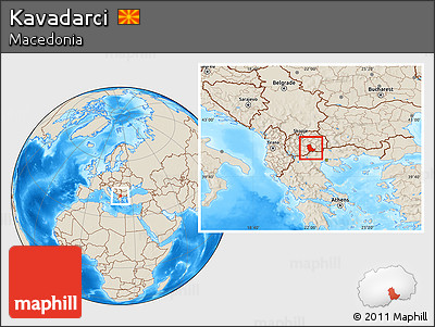 Shaded Relief Location Map of Kavadarci