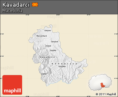 Classic Style Map of Kavadarci, single color outside