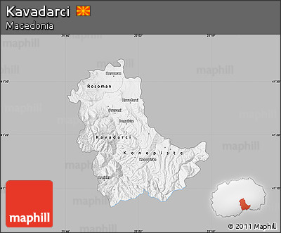 Gray Map of Kavadarci, single color outside