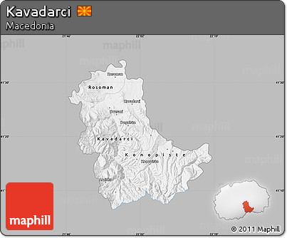 Gray Map of Kavadarci, single color outside