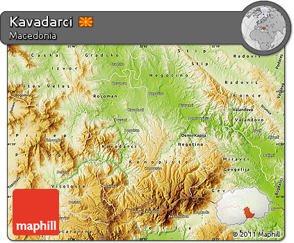 Physical Map of Kavadarci