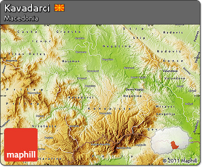 Physical Map of Kavadarci