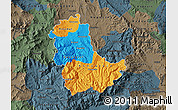 Political Map of Kavadarci, darken, semi-desaturated