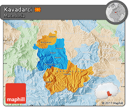 Political Map of Kavadarci, lighten