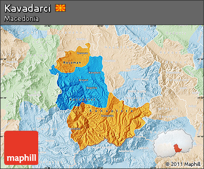 Political Map of Kavadarci, lighten