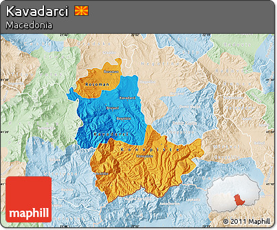 Political Map of Kavadarci, lighten