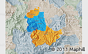 Political Map of Kavadarci, lighten, semi-desaturated