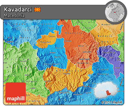 Political Map of Kavadarci, political shades outside