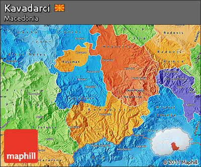 Political Map of Kavadarci, political shades outside