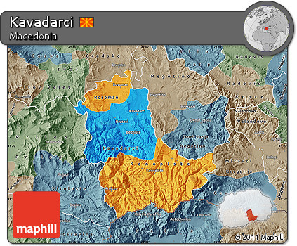 Political Map of Kavadarci, semi-desaturated