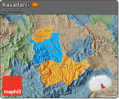 Political Map of Kavadarci, semi-desaturated