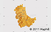 Political Shades Map of Kavadarci, cropped outside
