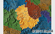 Political Shades Map of Kavadarci, darken