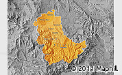 Political Shades Map of Kavadarci, desaturated