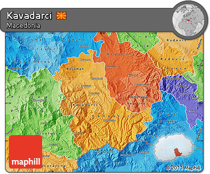 Political Shades Map of Kavadarci
