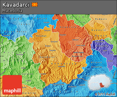Political Shades Map of Kavadarci