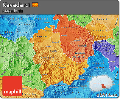 Political Shades Map of Kavadarci