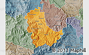 Political Shades Map of Kavadarci, semi-desaturated