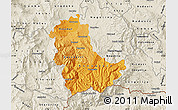 Political Shades Map of Kavadarci, shaded relief outside