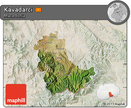 Satellite Map of Kavadarci, lighten