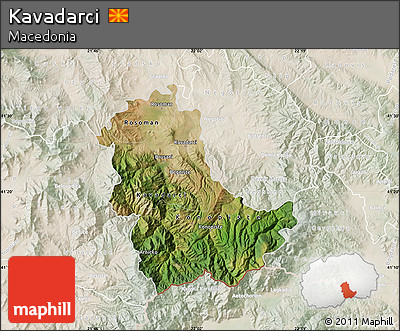 Satellite Map of Kavadarci, lighten