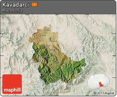 Satellite Map of Kavadarci, lighten