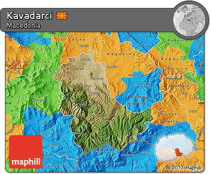 Satellite Map of Kavadarci, political outside
