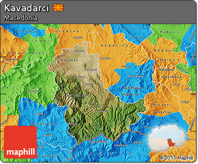 Satellite Map of Kavadarci, political outside
