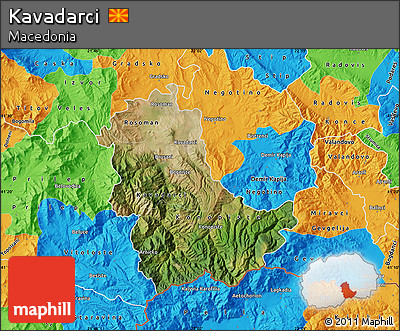 Satellite Map of Kavadarci, political outside