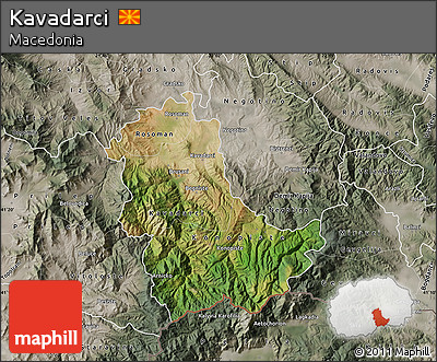 Satellite Map of Kavadarci, semi-desaturated