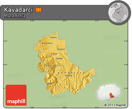 Savanna Style Map of Kavadarci, single color outside