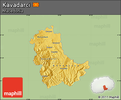 Savanna Style Map of Kavadarci, single color outside