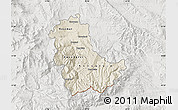 Shaded Relief Map of Kavadarci, lighten, semi-desaturated