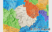 Shaded Relief Map of Kavadarci, political shades outside