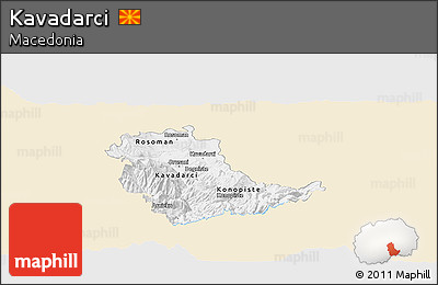Classic Style Panoramic Map of Kavadarci, single color outside