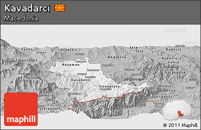 Gray Panoramic Map of Kavadarci