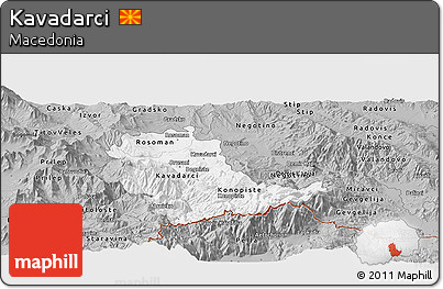Gray Panoramic Map of Kavadarci
