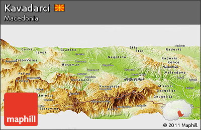 Physical Panoramic Map of Kavadarci