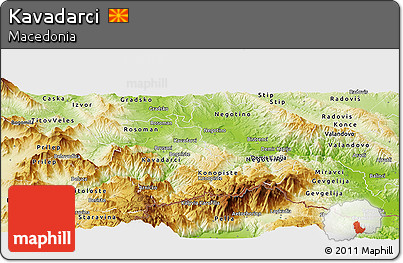 Physical Panoramic Map of Kavadarci